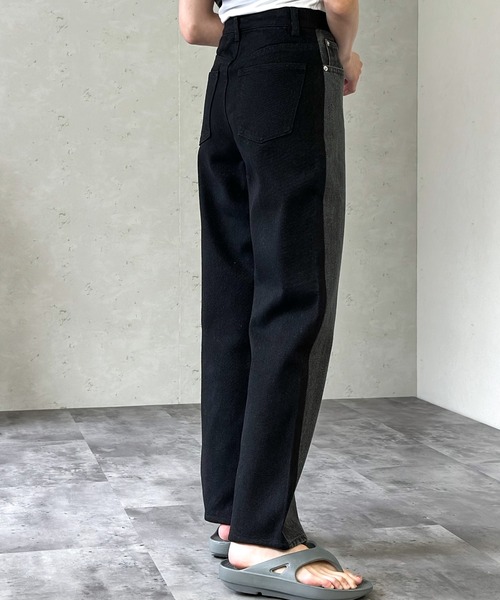 Per sist ence（パーシエンス）の「バイカラーデニムストレートパンツ（デニムパンツ・レディース・ブラック/ブルー・SMALL/MEDIUM）」の12枚目の写真