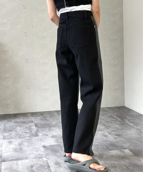 Per sist ence（パーシエンス）の「バイカラーデニムストレートパンツ（デニムパンツ・レディース・ブラック/ブルー・SMALL/MEDIUM）」の14枚目の写真
