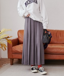 タックプリーツロングスカート
