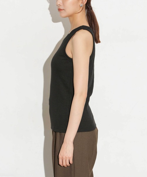 NANO universe（ナノユニバース）の「カップ付きアメスリタンクトップ（タンクトップ・レディース・グレー系その他4/オフホワイト/ブラック・M/S）」の16枚目の写真