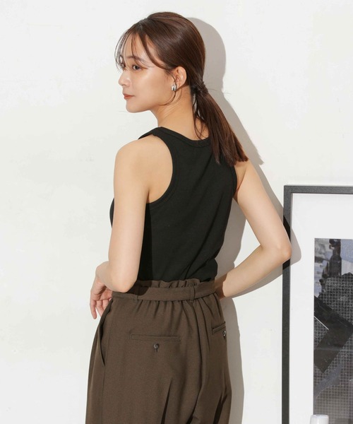 NANO universe（ナノユニバース）の「カップ付きアメスリタンクトップ（タンクトップ・レディース・グレー系その他4/オフホワイト/ブラック・M/S）」の4枚目の写真