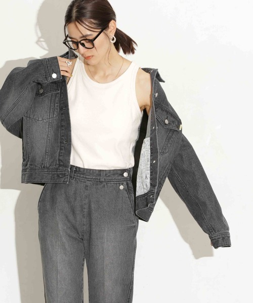 NANO universe（ナノユニバース）の「カップ付きアメスリタンクトップ（タンクトップ・レディース・グレー系その他4/オフホワイト/ブラック・M/S）」の9枚目の写真