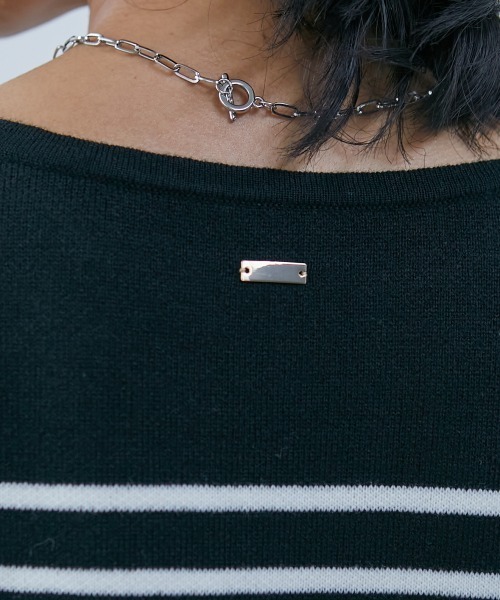 CHIC STYLE(シックスタイル)の「<大きいサイズ>ボートネックボーダーニットプルオーバー シックスタイル(ニット/セーター・レディース・アイボリー/ブラック・L/4L/LL/5L/3L)」の20枚目の写真