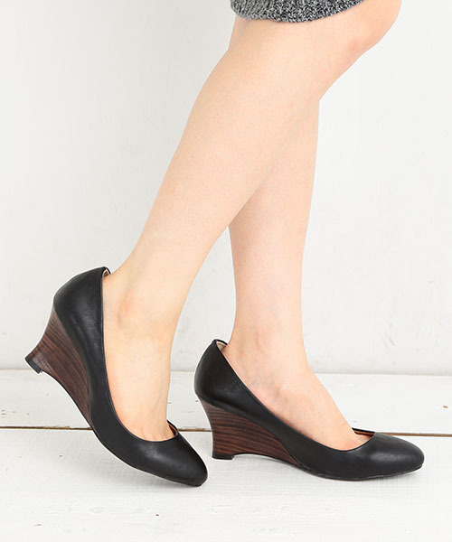 B:MING by BEAMS（ビーミングバイビームス）の「ビーミング by ビームス / ウエッジソールパンプス 2015FW（パンプス・レディース・ブラック/オリーブ/その他/ライトグレー/シルバー・23.0cm/24.0cm/23.5cm/22.5cm/24.5cm）」の2枚目の写真