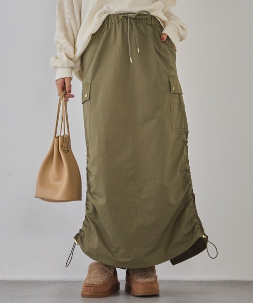 LAVEANGE（ラビアンジェ）の「バイカラーミリタリースカート（スカート