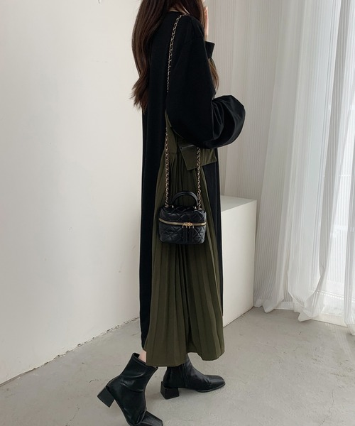 ABITOKYO(アビトーキョー)の「サイドプリーツ切替スウェットワンピース(ワンピース・レディース・ブラック/グレー/グレー系その他/ブラック系その他/カーキ/ネイビー・FREE)」の13枚目の写真
