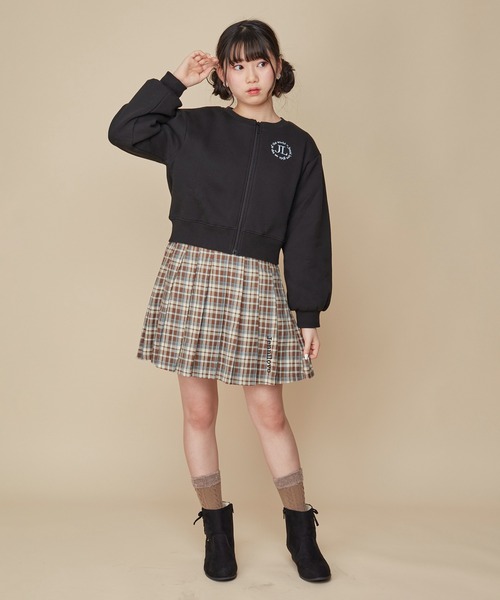 JENNI love（ジェニィラブ）の「裏起毛ショート丈ZIPカーデ（ニット/セーター・キッズ・ブラック/ピンク/サックスブルー・140cm/150cm/130cm/160cm）」の7枚目の写真