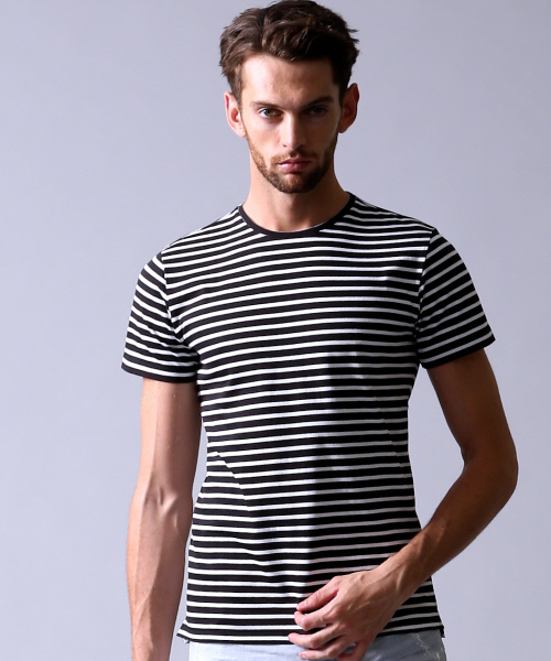 5351 POUR LES HOMMES（ゴーサンゴーイチプールオム）の「バスクボーダークルーネック（Tシャツ/カットソー・メンズ・ホワイト/ブラック/グレー・2/3）」の3枚目の写真