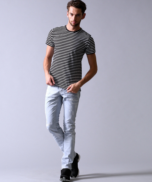 5351 POUR LES HOMMES（ゴーサンゴーイチプールオム）の「バスクボーダークルーネック（Tシャツ/カットソー・メンズ・ホワイト/ブラック/グレー・2/3）」の10枚目の写真