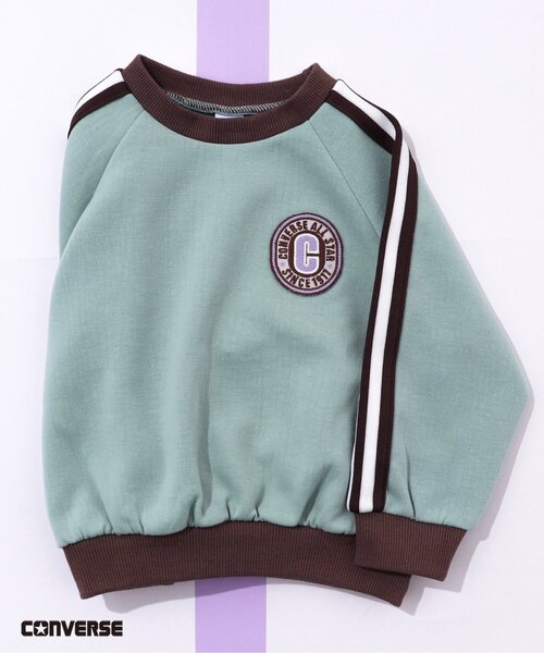 CONVERSE（コンバース）の「CONVERSE サイドラインTシャツ（Tシャツ/カットソー・キッズ・アイボリー/ミント・110/130/90/120/80/100）」の2枚目の写真