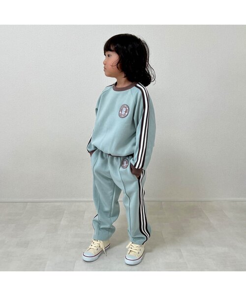 CONVERSE（コンバース）の「CONVERSE サイドラインTシャツ（Tシャツ/カットソー・キッズ・アイボリー/ミント・110/130/90/120/80/100）」の5枚目の写真