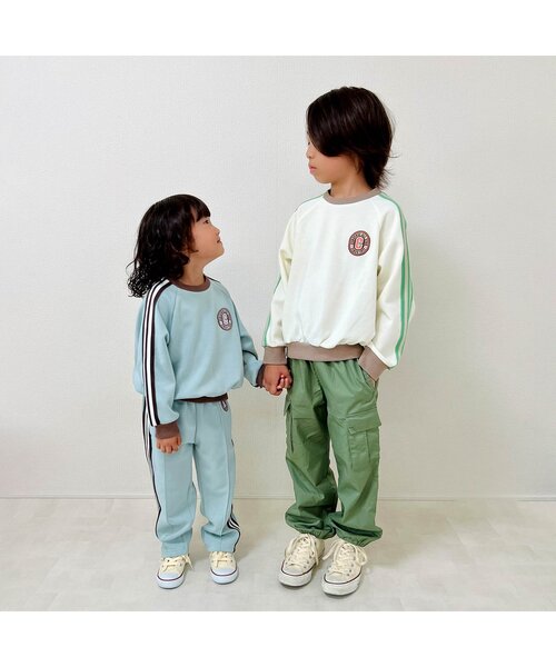 CONVERSE（コンバース）の「CONVERSE サイドラインTシャツ（Tシャツ/カットソー・キッズ・アイボリー/ミント・110/130/90/120/80/100）」の6枚目の写真