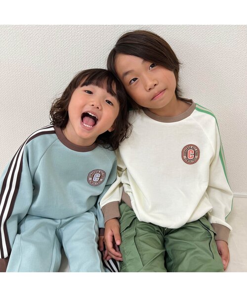 CONVERSE（コンバース）の「CONVERSE サイドラインTシャツ（Tシャツ/カットソー・キッズ・アイボリー/ミント・110/130/90/120/80/100）」の7枚目の写真