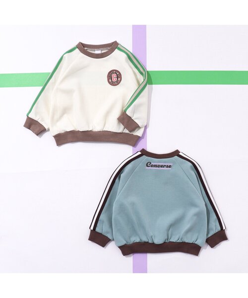 CONVERSE（コンバース）の「CONVERSE サイドラインTシャツ（Tシャツ/カットソー・キッズ・アイボリー/ミント・110/130/90/120/80/100）」の11枚目の写真