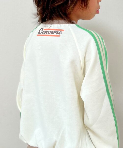 CONVERSE（コンバース）の「CONVERSE サイドラインTシャツ（Tシャツ/カットソー・キッズ・アイボリー/ミント・110/130/90/120/80/100）」の8枚目の写真