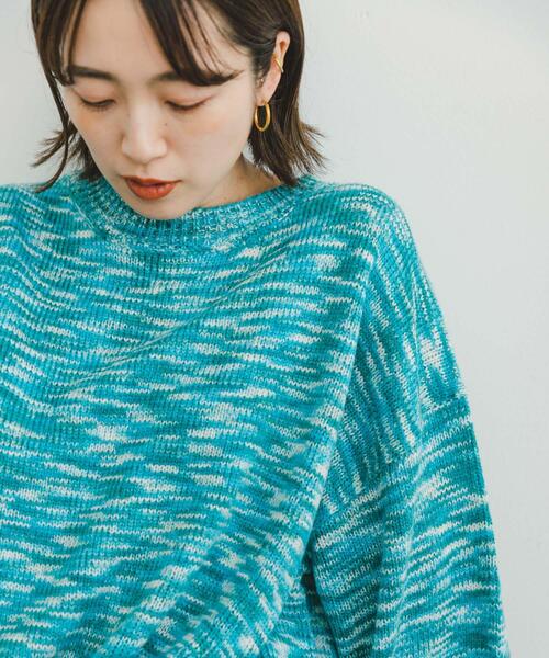 ITEMS URBANRESEARCH（アイテムズ アーバンリサーチ）の「『ユニセックス』カラーメランジクルーネックニット（ニット/セーター・レディース・ブラック/パープル/ブルー・FREE）」の15枚目の写真