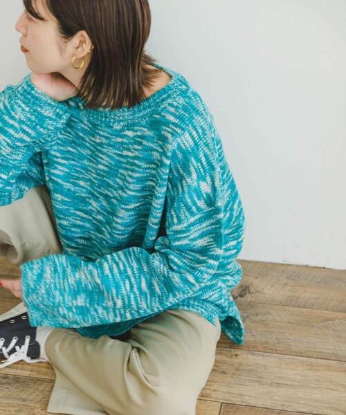 ITEMS URBANRESEARCH（アイテムズ アーバンリサーチ）の「『ユニセックス』カラーメランジクルーネックニット（ニット/セーター・レディース・ブラック/パープル/ブルー・FREE）」の16枚目の写真