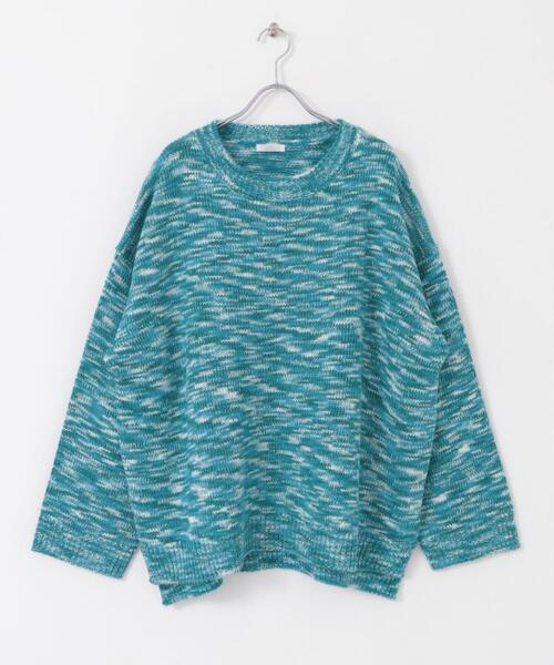 ITEMS URBANRESEARCH（アイテムズ アーバンリサーチ）の「『ユニセックス』カラーメランジクルーネックニット（ニット/セーター・レディース・ブラック/パープル/ブルー・FREE）」の17枚目の写真