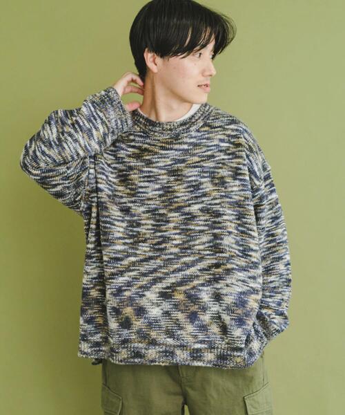ITEMS URBANRESEARCH（アイテムズ アーバンリサーチ）の「『ユニセックス』カラーメランジクルーネックニット（ニット/セーター・レディース・ブラック/パープル/ブルー・FREE）」の19枚目の写真