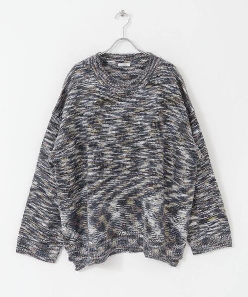 ITEMS URBANRESEARCH（アイテムズ アーバンリサーチ）の「『ユニセックス』カラーメランジクルーネックニット（ニット/セーター・レディース・ブラック/パープル/ブルー・FREE）」の12枚目の写真