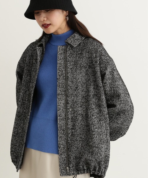 N.（N. Natural Beauty Basic）（エヌエヌナチュラルビューティーベーシック）の「【S Size Line】◆ネップヘリンボーンツイードブルゾン（ブルゾン・レディース・ブラック・SMALL/MEDIUM）」の21枚目の写真