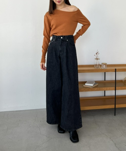 Olu.（オルドット）の「ワンショルダータイトニット（ニット/セーター・レディース・ピンク/ホワイト/オレンジ/ブラック/チャコールグレー/ブラウン/サーモンピンク・FREE）」の12枚目の写真