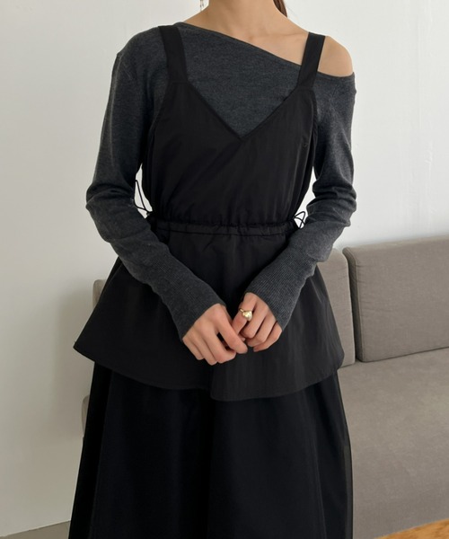 Olu.（オルドット）の「ワンショルダータイトニット（ニット/セーター・レディース・ピンク/ホワイト/オレンジ/ブラック/チャコールグレー/ブラウン/サーモンピンク・FREE）」の15枚目の写真