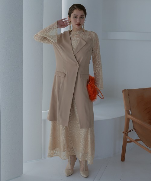 セール】〔Callarus〕スタンドカラージャケットドッキングデザイン