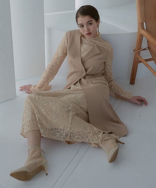 セール】〔Callarus〕スタンドカラージャケットドッキングデザイン