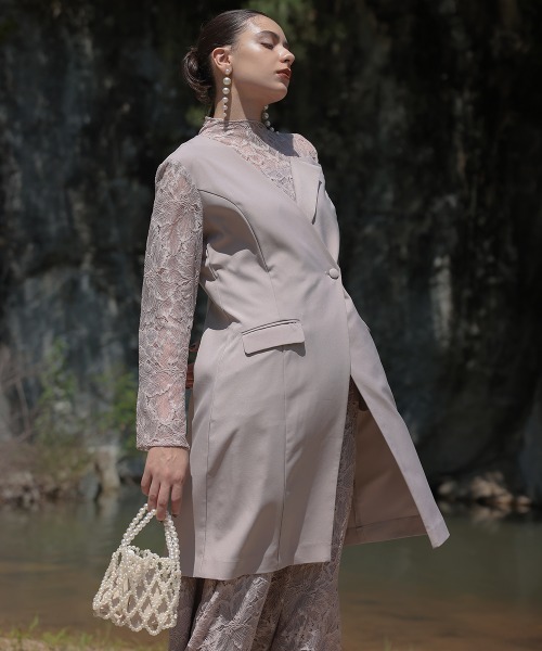 カラルス ロングジャケット レースワンピース ドレス 大きいサイズ 5L