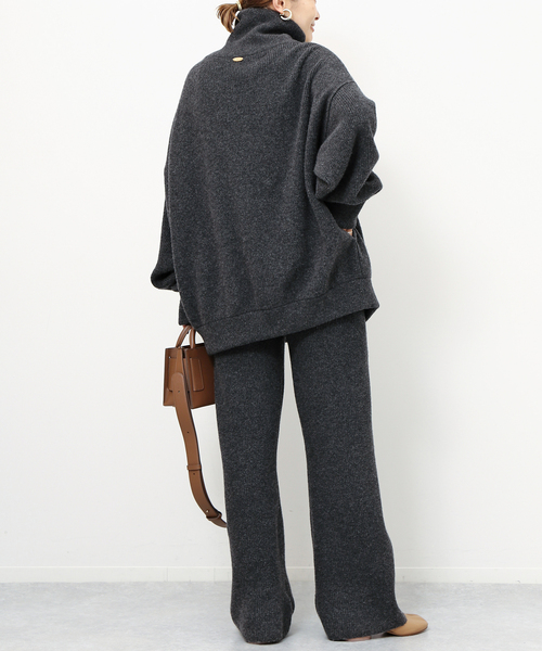 Deuxieme Classe OLBIAロングジップブルゾン ニットコート 追加OLBIA ロングジップ ブルゾン（ニット/セーター）｜Deuxieme