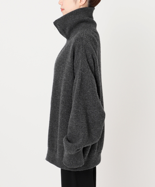 Deuxieme Classe（ドゥーズィエムクラス）の「*追加OLBIA ロングジップ ブルゾン（ニット/セーター・レディース・チャコールグレー/ベージュ・FREE）」の17枚目の写真