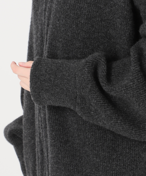 Deuxieme Classe（ドゥーズィエムクラス）の「*追加OLBIA ロングジップ ブルゾン（ニット/セーター・レディース・チャコールグレー/ベージュ・FREE）」の12枚目の写真