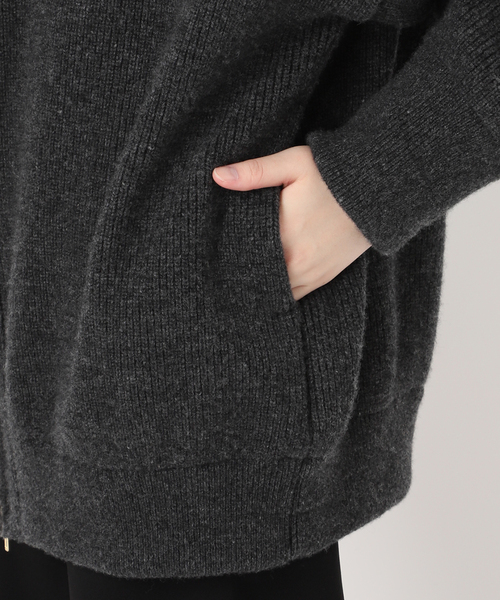 Deuxieme Classe（ドゥーズィエムクラス）の「*追加OLBIA ロングジップ ブルゾン（ニット/セーター・レディース・チャコールグレー/ベージュ・FREE）」の11枚目の写真