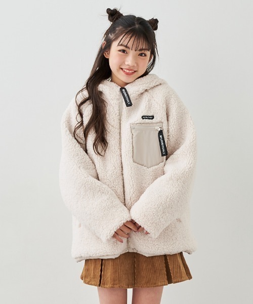 by LOVEiT（バイラビット）の「ボアマウンテンパーカ（ブルゾン・キッズ・ピンク/アイボリー/モカ・130cm/140cm/160cm/150cm/120cm）」の22枚目の写真