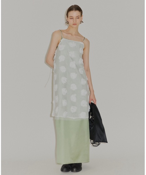 Fastener slit satin dress/ファスナースリット キャミソールサテン