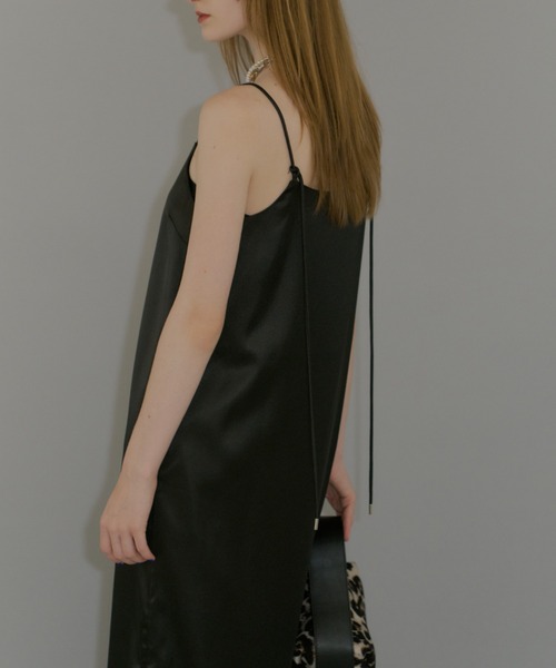 Fastener slit satin dress/ファスナースリット キャミソールサテン