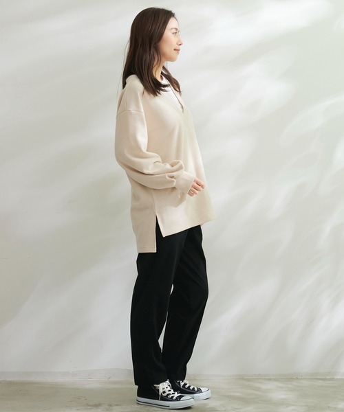 Arnold Palmer（アーノルドパーマー）の「深Vネック レイヤー チュニック（チュニック・レディース・ブラック/ダークブラウン/アイボリー・S/M/L）」の12枚目の写真