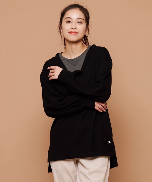 Arnold Palmer（アーノルドパーマー）の「深Vネック レイヤー チュニック（チュニック・レディース・ブラック/ダークブラウン/アイボリー・S/M/L）」の13枚目の写真