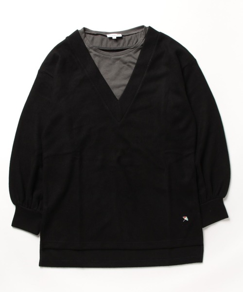 Arnold Palmer（アーノルドパーマー）の「深Vネック レイヤー チュニック（チュニック・レディース・ブラック/ダークブラウン/アイボリー・S/M/L）」の21枚目の写真