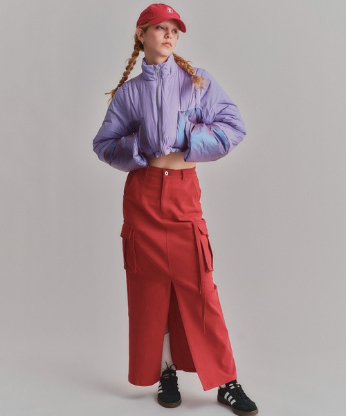 led.tokyo（レッドトウキョウ）の「【led.tokyo】STRETCH CHINO POCKET SK（スカート・レディース・レッド/ブラウン・2）」の4枚目の写真