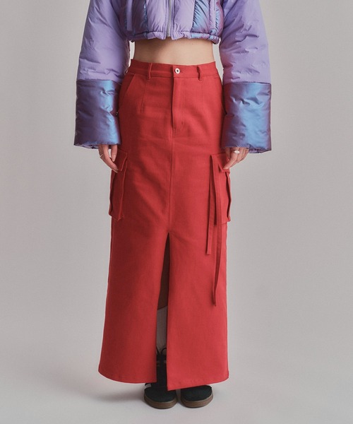 led.tokyo（レッドトウキョウ）の「【led.tokyo】STRETCH CHINO POCKET SK（スカート・レディース・レッド/ブラウン・2）」の5枚目の写真