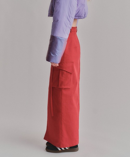 led.tokyo（レッドトウキョウ）の「【led.tokyo】STRETCH CHINO POCKET SK（スカート・レディース・レッド/ブラウン・2）」の6枚目の写真