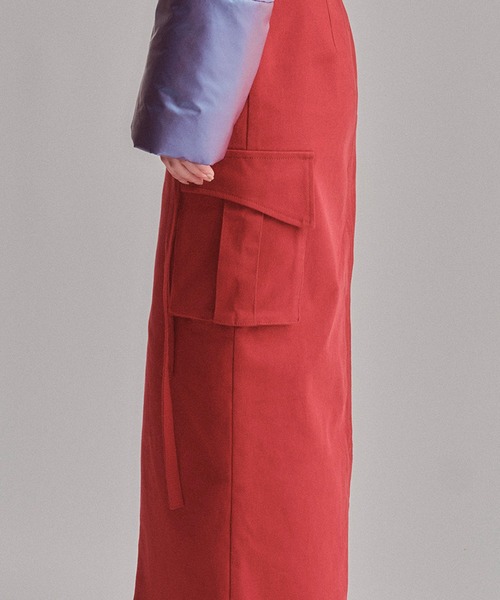 led.tokyo（レッドトウキョウ）の「【led.tokyo】STRETCH CHINO POCKET SK（スカート・レディース・レッド/ブラウン・2）」の9枚目の写真