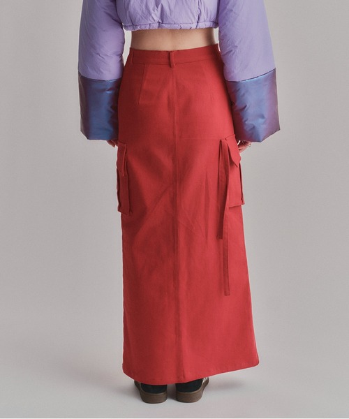 led.tokyo（レッドトウキョウ）の「【led.tokyo】STRETCH CHINO POCKET SK（スカート・レディース・レッド/ブラウン・2）」の7枚目の写真