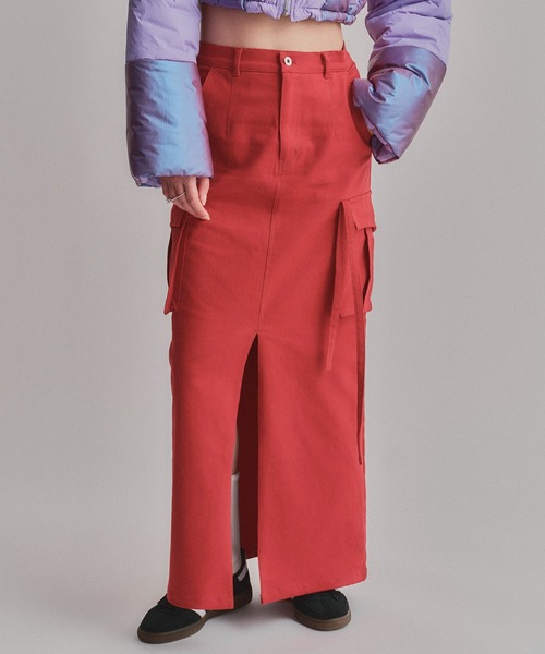 led.tokyo（レッドトウキョウ）の「【led.tokyo】STRETCH CHINO POCKET SK（スカート・レディース・レッド/ブラウン・2）」の11枚目の写真
