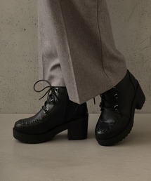 LOVEHUNTER 厚底 ハイヒール Uチップ ショートブーツ