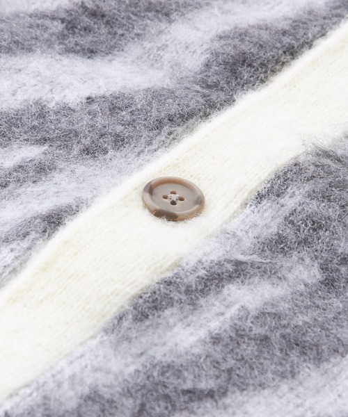 CUBE SUGAR（キューブシュガー）の「モヘアタッチジャガードゼブラ柄Vネックカーディガン（カーディガン/ボレロ・レディース・グレー/ピンク/ブルー・M）」の22枚目の写真