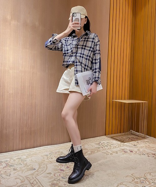 Miniministore(ミニミニストア)の「ショートブーツ レースアップ レディース(ブーツ・レディース・ブラック/ブラウン・23.5cm/24.5cm/24.0cm/25.0cm/23.0cm/22.5cm)」の10枚目の写真
