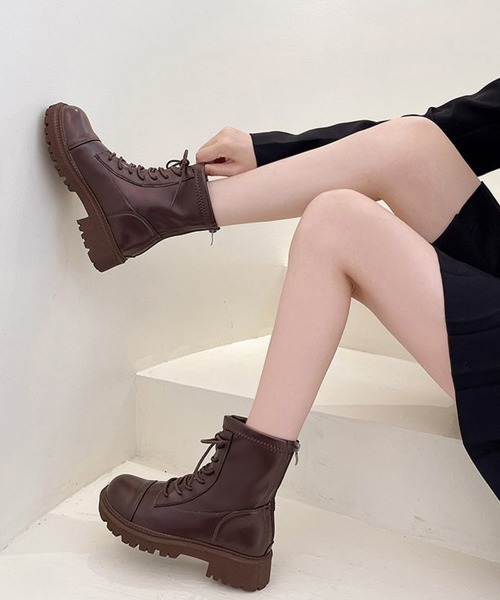 Miniministore(ミニミニストア)の「ショートブーツ レースアップ レディース(ブーツ・レディース・ブラック/ブラウン・23.5cm/24.5cm/24.0cm/25.0cm/23.0cm/22.5cm)」の12枚目の写真